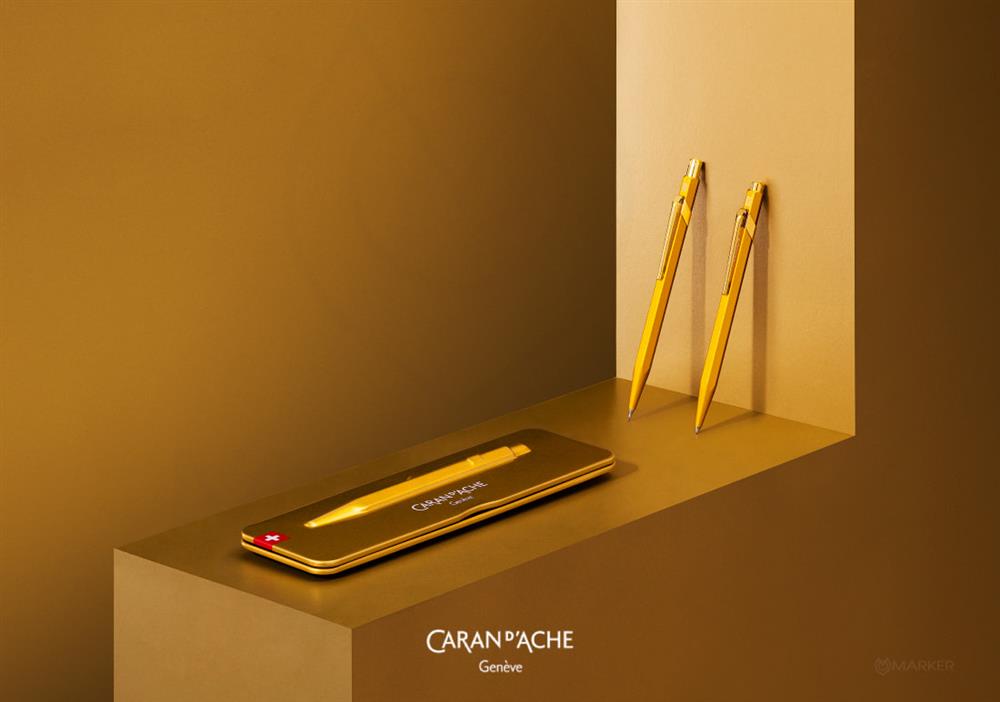 Kemični svničnik Caran d'Ache 849 Goldbar Premium + etui